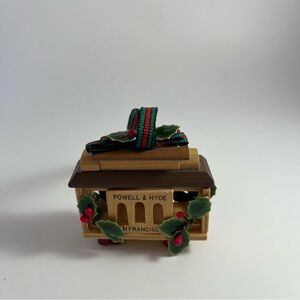 Vintage Powell & Hyde San Francisco Trolley Cable Car wood Ornament Christmas